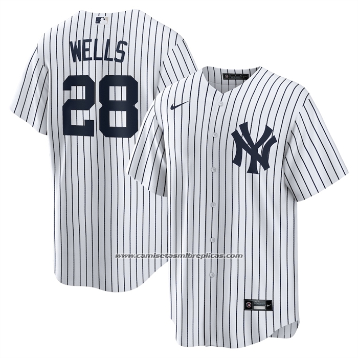 Camiseta Beisbol Hombre New York Yankees Austin Wells Primera Replica Blanco1